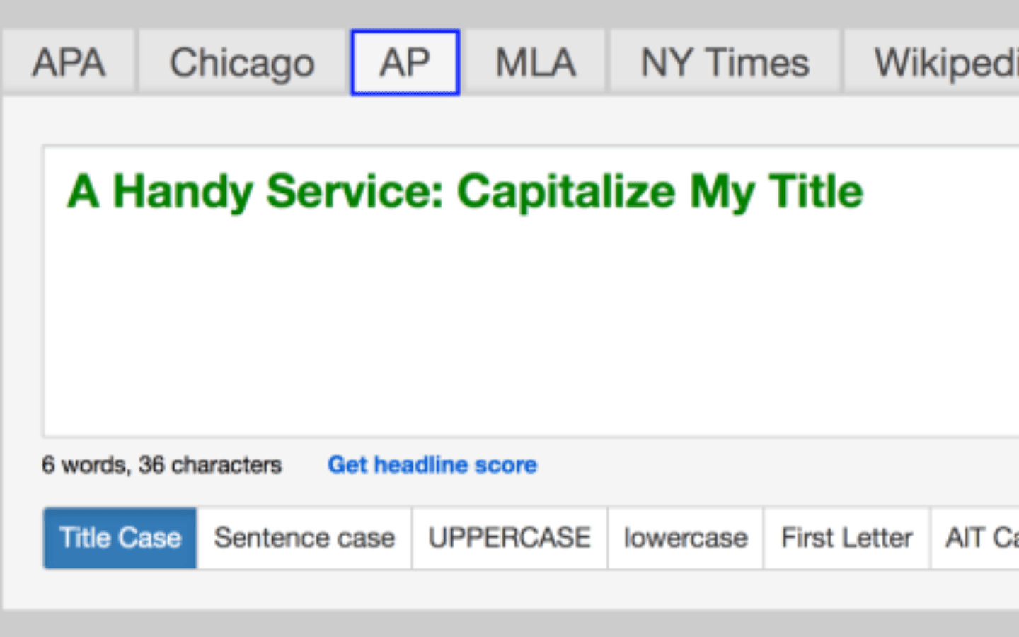 Capitalize My Title